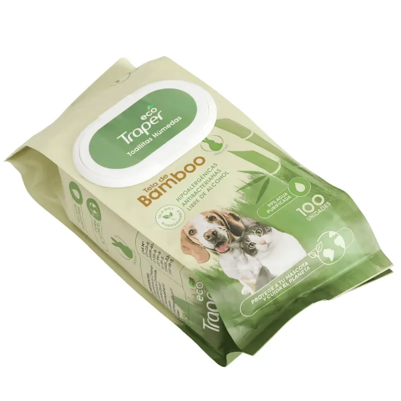 Eco Traper Toallitas Humedas Bambu 100Un
