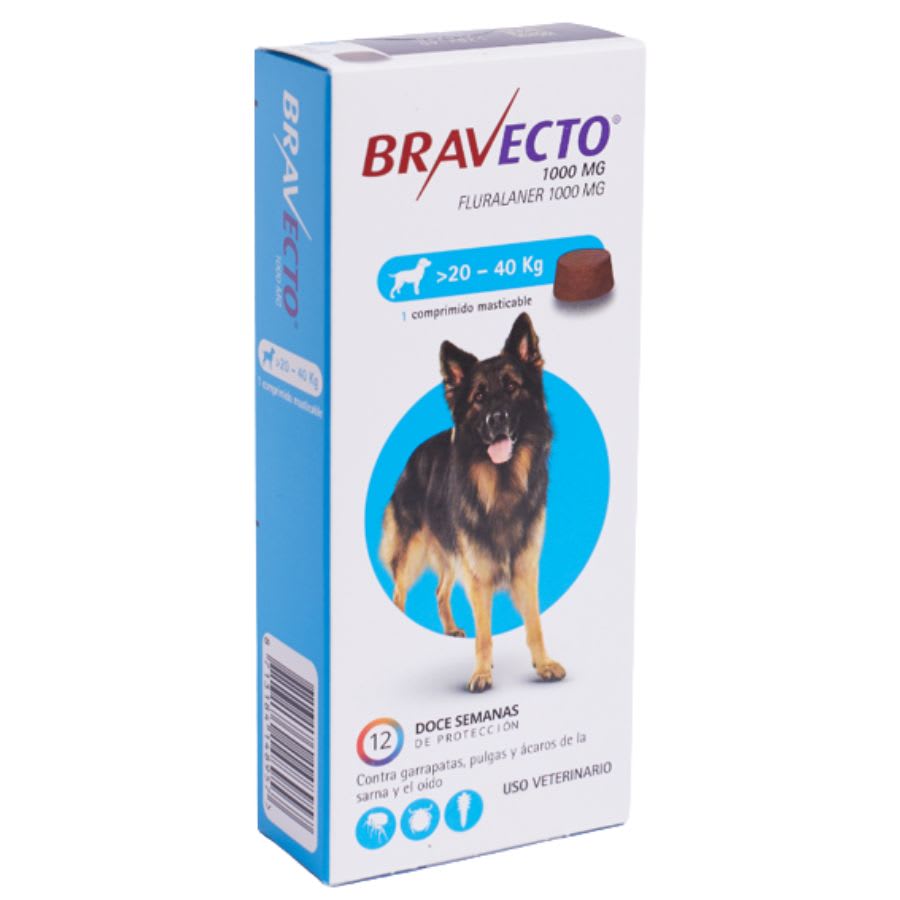 Bravecto 20 a 40Kg 1.000Mg