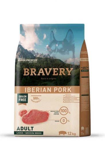 [4PE040064] Bravery Iberian Pork Adult Large/Medium Breeds 4 Kg