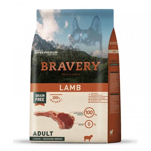 [4PE120005] Bravery Lamb Adult Large/Medium Breeds 12 Kg