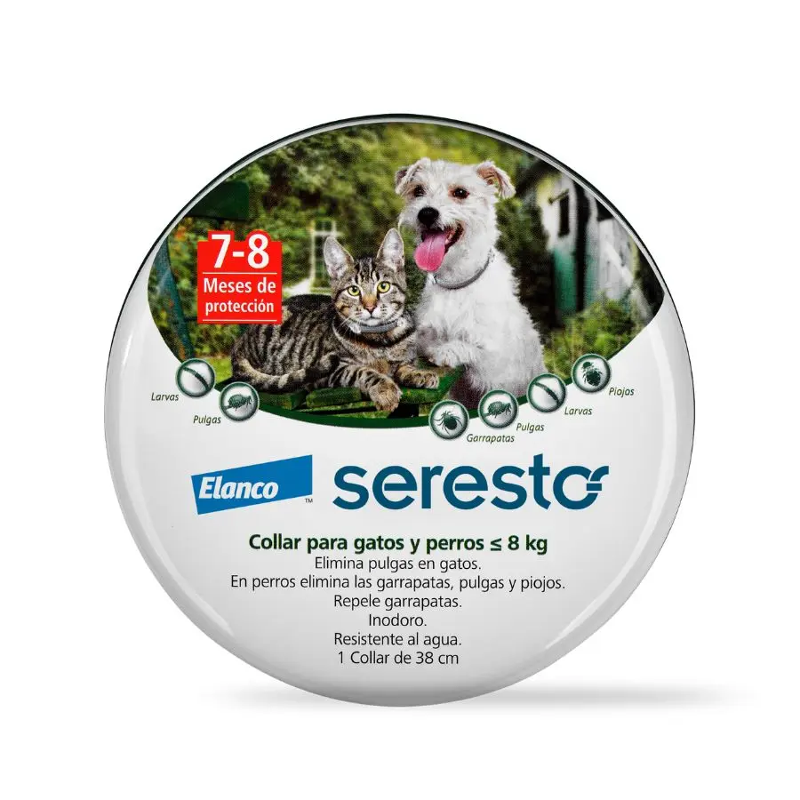 Seresto Collar para Gatos y Perros hasta 8 Kg - 38 cm