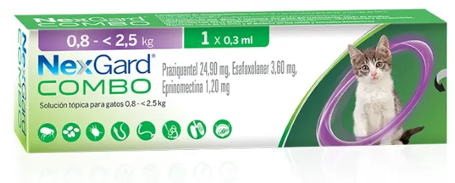 Nexgard Pipeta Gato 0.8 a 2.5 Kg