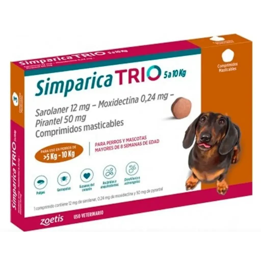 Simparica Trio 5.1 - 10 Kg (3 comp.)