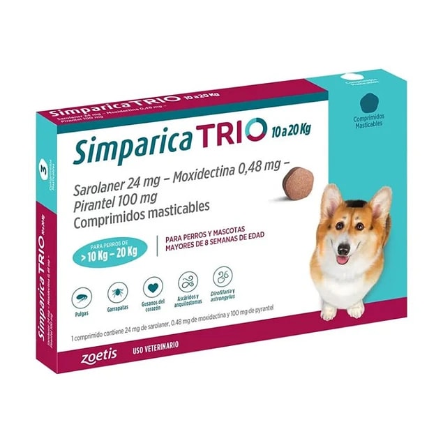 Simparica Trio 10.1 - 20 Kg (3 comp.)