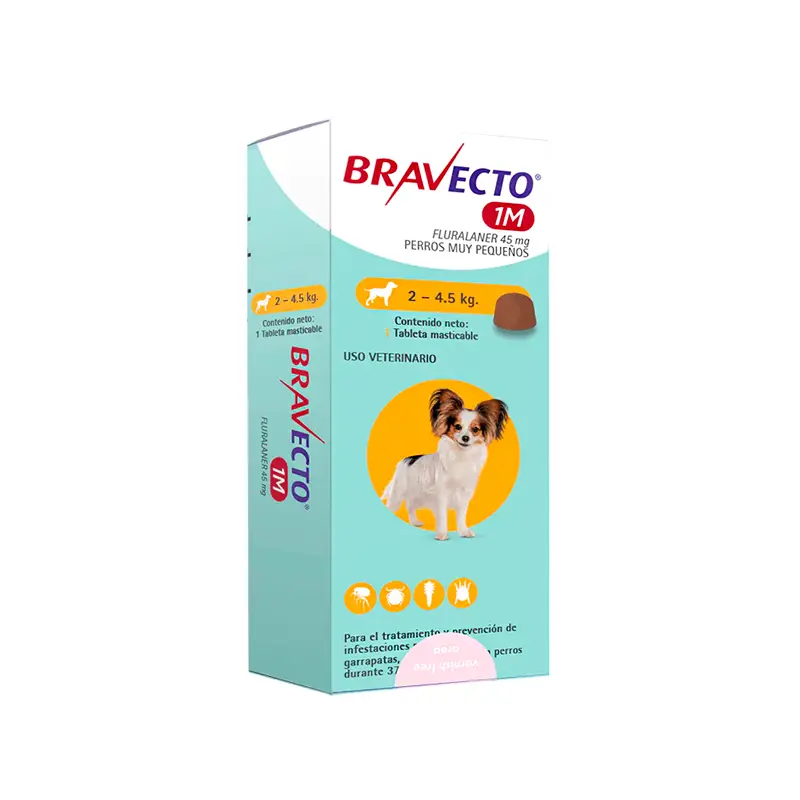 Bravecto Perro 1M 2 a 4,5Kg