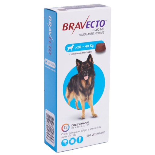 [HCH045] Bravecto 20 a 40Kg 1.000Mg