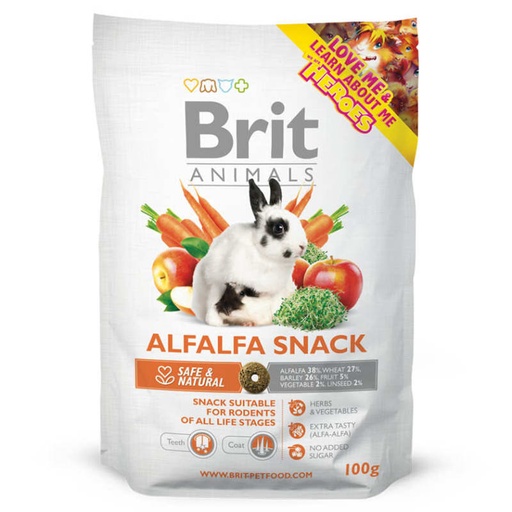 [100875] Brit Animals Alfalfa Snack For Rodents 100G