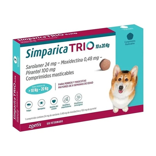 [7804650311423] Simparica Trio 10.1 - 20 Kg (1 comp.)
