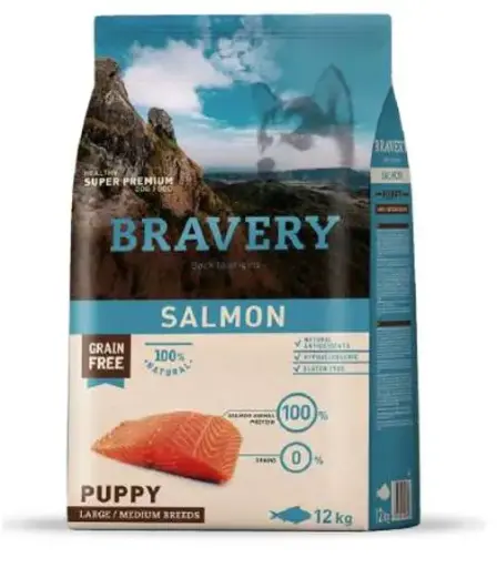 [4PE040070] Bravery Salmon Puppy Large/Medium Breeds 4Kg