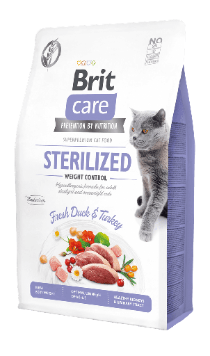[100904] Brit Care Cat Grain-Free Sterilized Weight Control Duck & Turkey 2 Kg