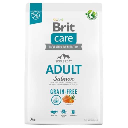 [8595602558841] Brit Care Dog Grain-Free Adult Salmon 3 Kg