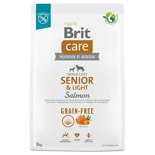 [101225] Brit Care Dog Grain-Free Senior & Light Salmon 3 Kg