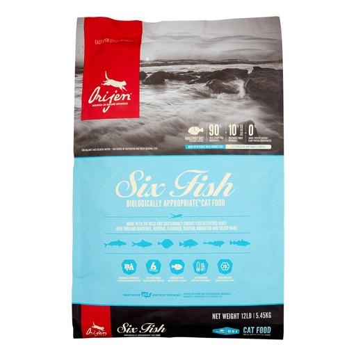 [F2B100132K05400] Orijen 6 Fish Gato 5.4 Kg