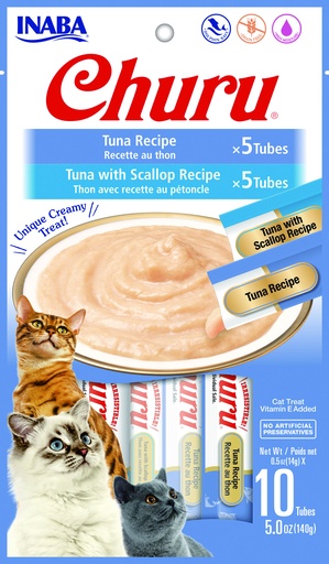 [USA611] Churu Cat Atún + Ostión 10 Tubos